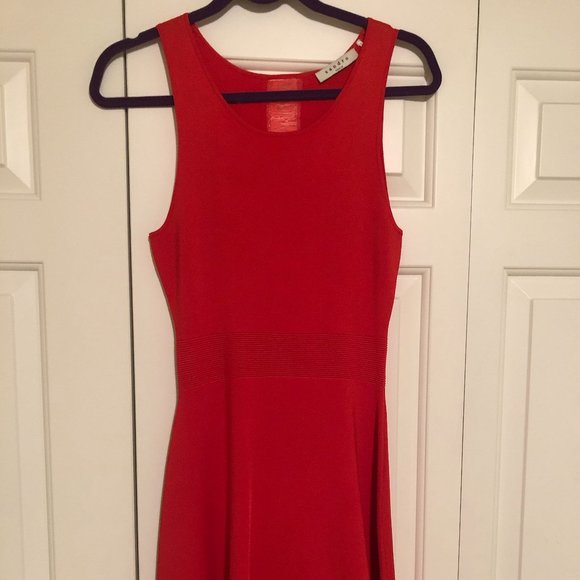 Sandro Paris Stretch-Knit Red Dress - Picture 1 of 4